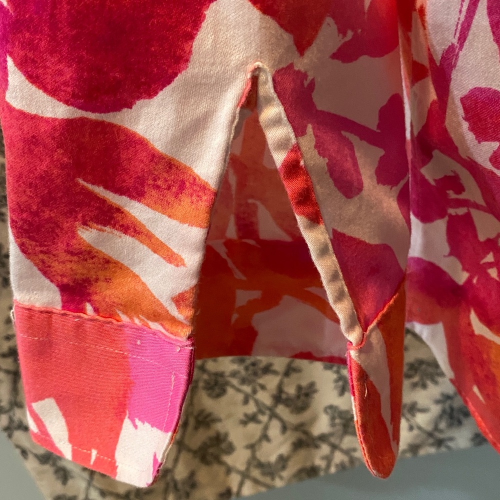 Lauren Ralph Lauren Pink and Orange Floral Button Down Shirt 100% Cotton - Picture 3 of 6